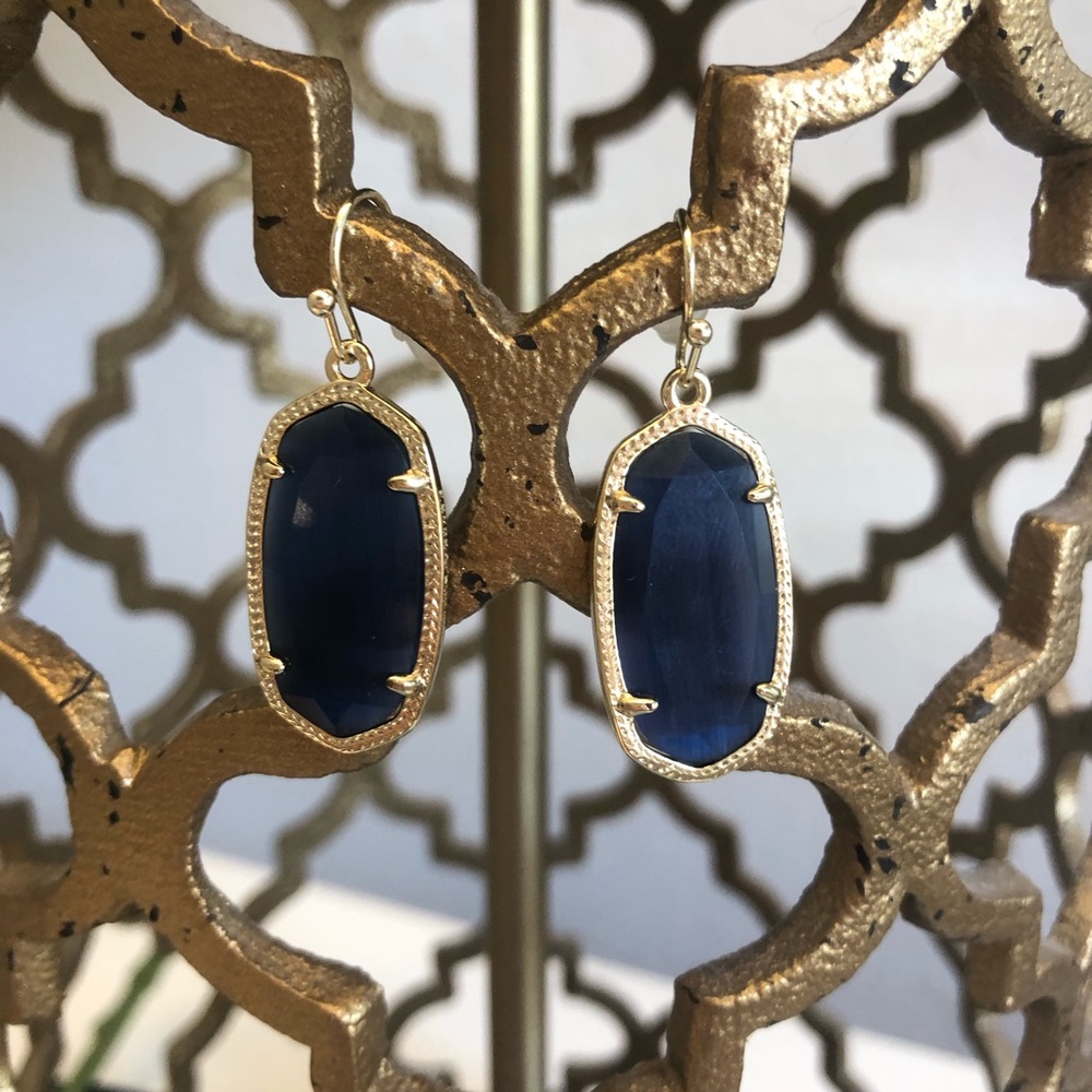 Kendra Scott Dani Drop Earrings in Navy Cats Eye